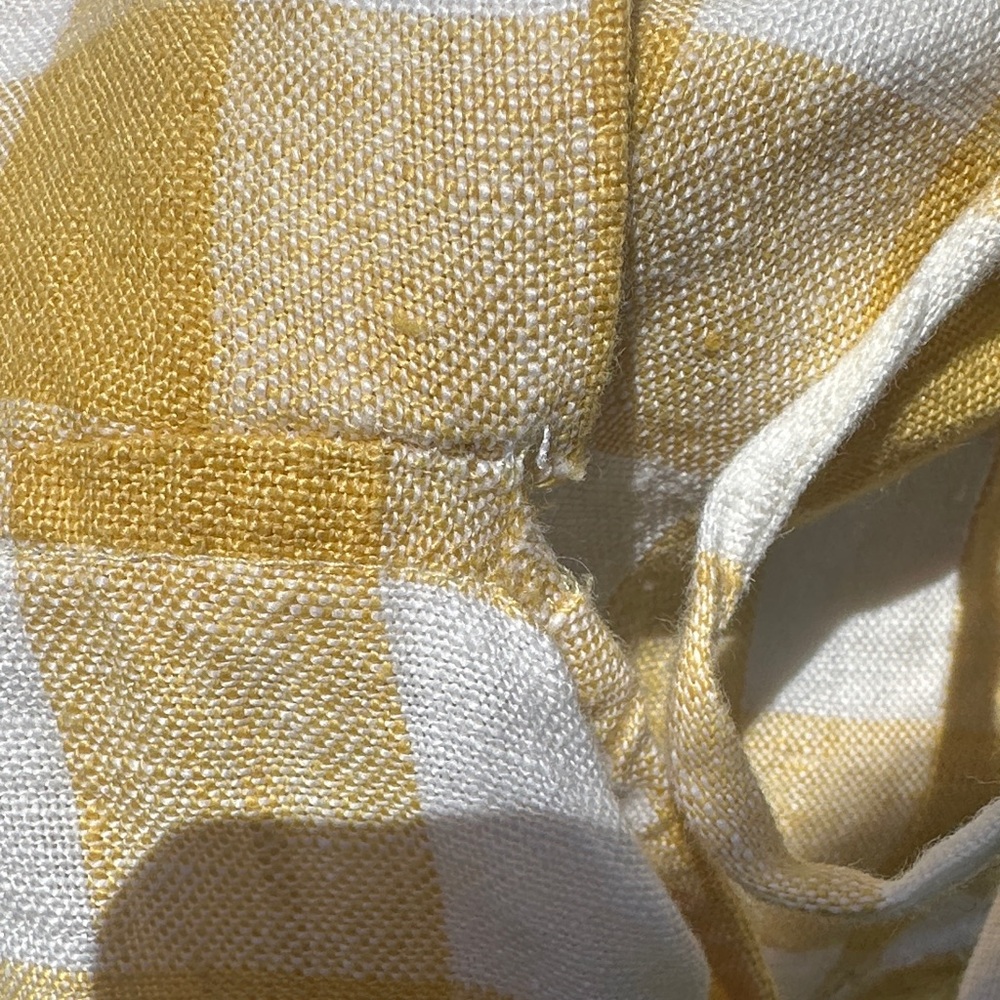 Reformation Butter Yellow Plaid Maxi Dress with Slit and Spaghetti Straps - Picture 6 of 7